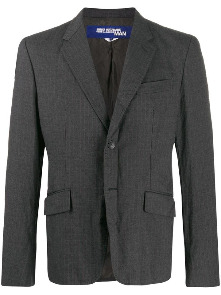 Junya Watanabe Striped Single-breasted Blazer - Grey