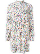 Saint Laurent Star Print Shirt Dress, Women's, Size: 42, Nude/neutrals, Silk