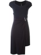 Versace - Gathered Asymmetric Dress - Women - Polyamide/spandex/elastane/viscose - 44, Blue, Polyamide/spandex/elastane/viscose