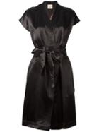 Laneus - V-neck Wrap Dress - Women - Viscose - 44, Black, Viscose