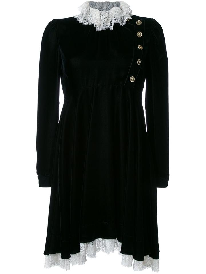 Philosophy Di Lorenzo Serafini Lace Collared Dress, Women's, Size: 40, Black, Acetate