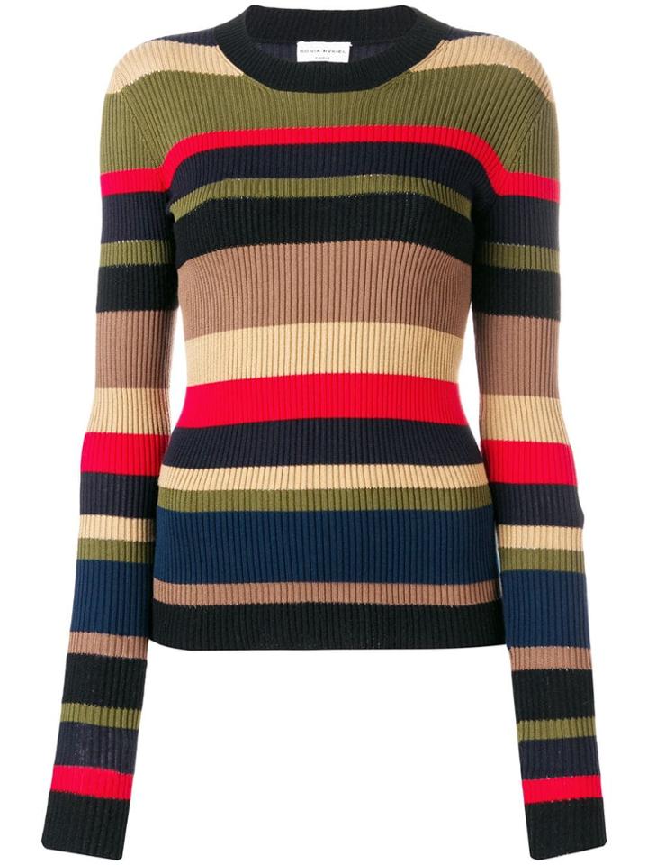 Sonia Rykiel Striped Knit Jumper - Black