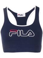 Fila Logo Embroidered Cropped Top - Blue