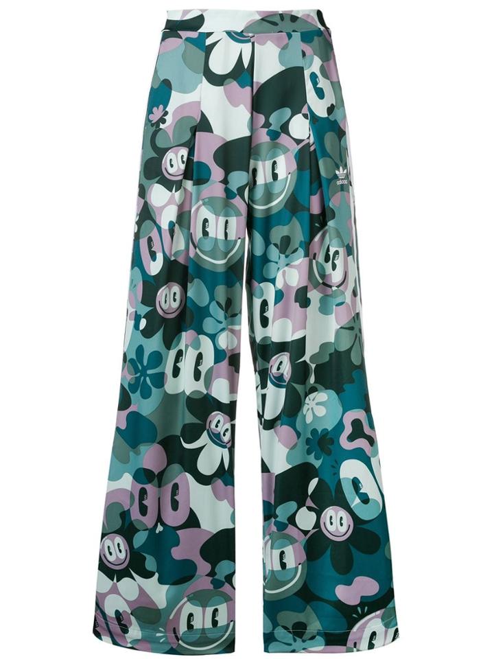 Adidas Cartoon Floral Wide Trousers - Green