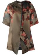 Antonio Marras Floral Print Shift Coat, Women's, Size: 40, Green, Silk