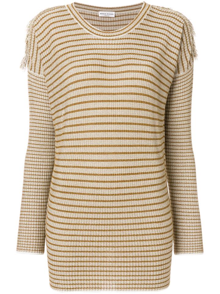Sonia Rykiel Fringed Detail Jumper - Metallic