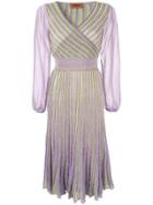 Missoni Striped Pattern Knit Dress - Purple