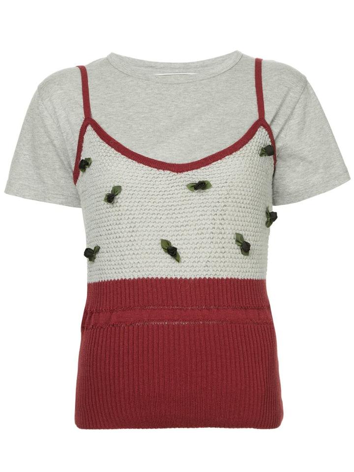 Tu Es Mon Trésor Rose Knit Camisole - Grey