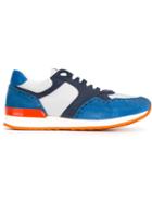 Eleventy Panelled Sneakers, Men's, Size: 45, Blue, Suede/rubber