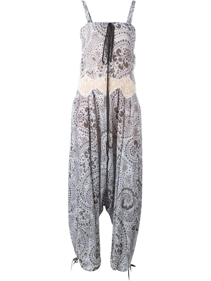 Chloé Daisy Chain Print Sleeveless Jumpsuit, Women's, Size: 40, Pink/purple, Silk/cotton/polyester/viscose