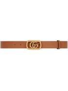Gucci Leather Belt With Framed Double G - Brown