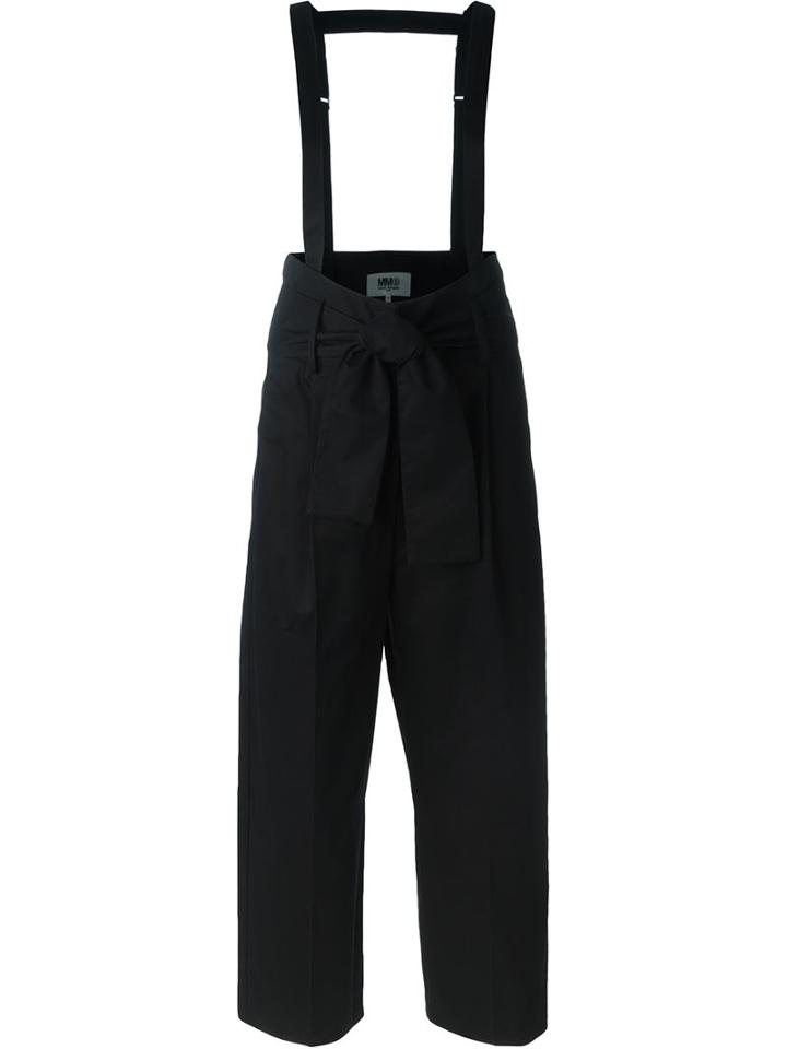 Mm6 Maison Margiela Belted Dungarees, Women's, Size: 42, Black, Cotton