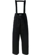 Mm6 Maison Margiela Belted Dungarees, Women's, Size: 42, Black, Cotton