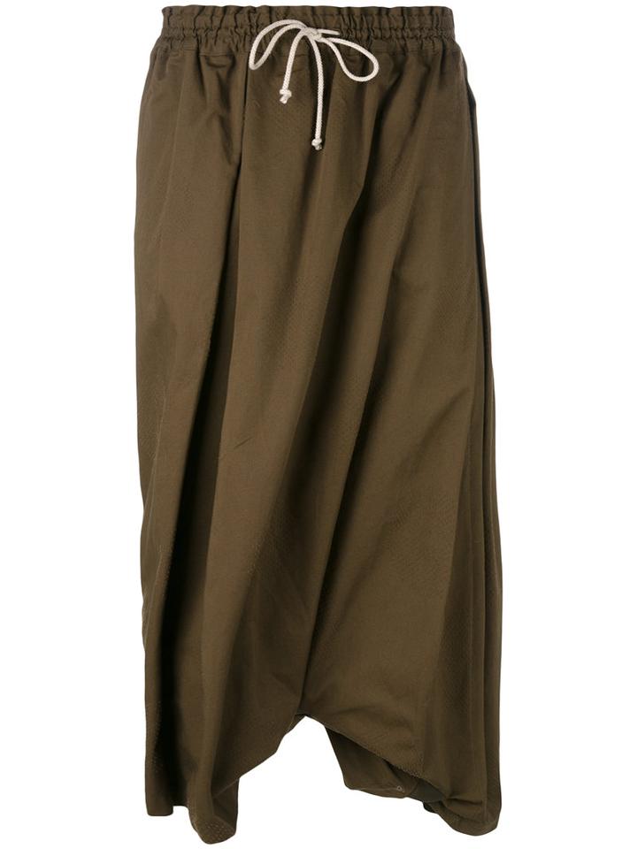 Y's - Drawstring Waist Skort - Women - Cotton/polyurethane - 2, Women's, Green, Cotton/polyurethane