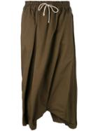 Y's - Drawstring Waist Skort - Women - Cotton/polyurethane - 2, Women's, Green, Cotton/polyurethane