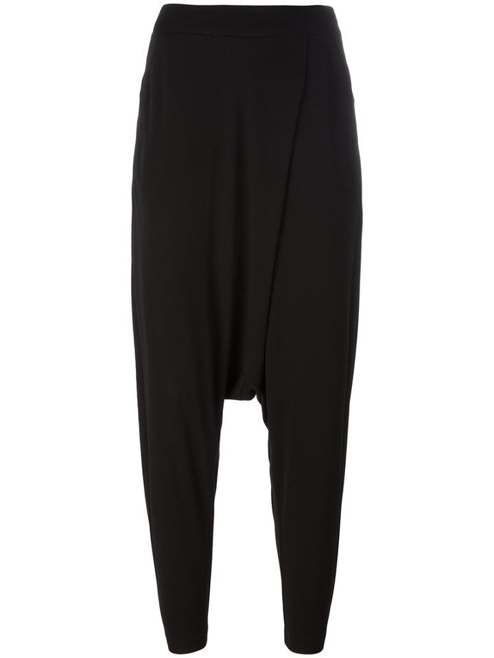Demoo Parkchoonmoo Drop Crotch Trousers, Women's, Size: 42, Black, Polyester/rayon
