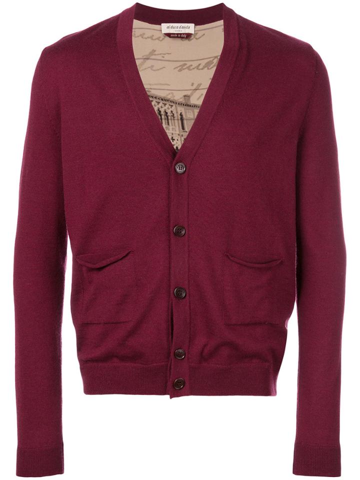 Al Duca D'aosta 1902 V-neck Cardigan - Red
