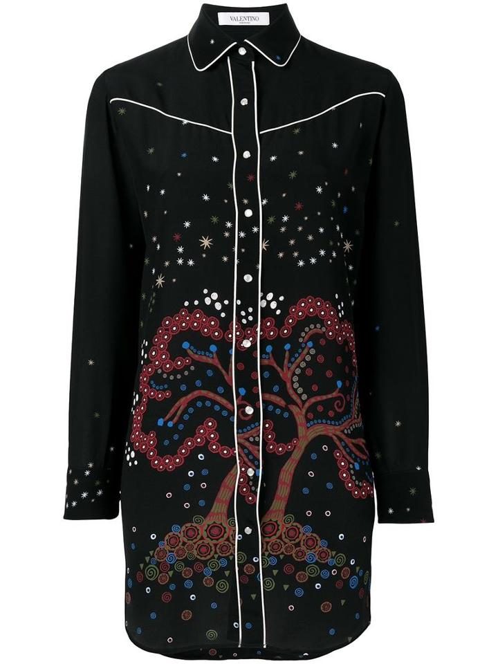 Valentino 'cherry Tree' Blouse, Women's, Size: 38, Black, Silk