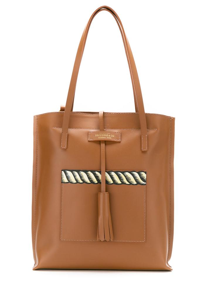 À La Garçonne - Leather Printed Bag - Women - Leather - One Size, Brown, Leather