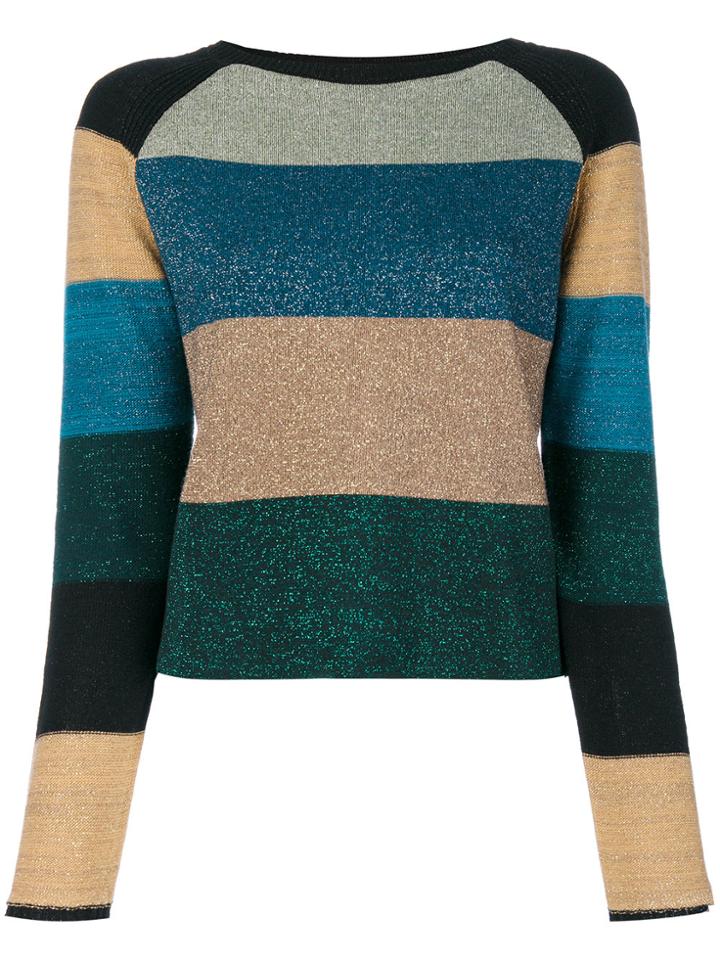 Twin-set Striped Knitted Top - Multicolour