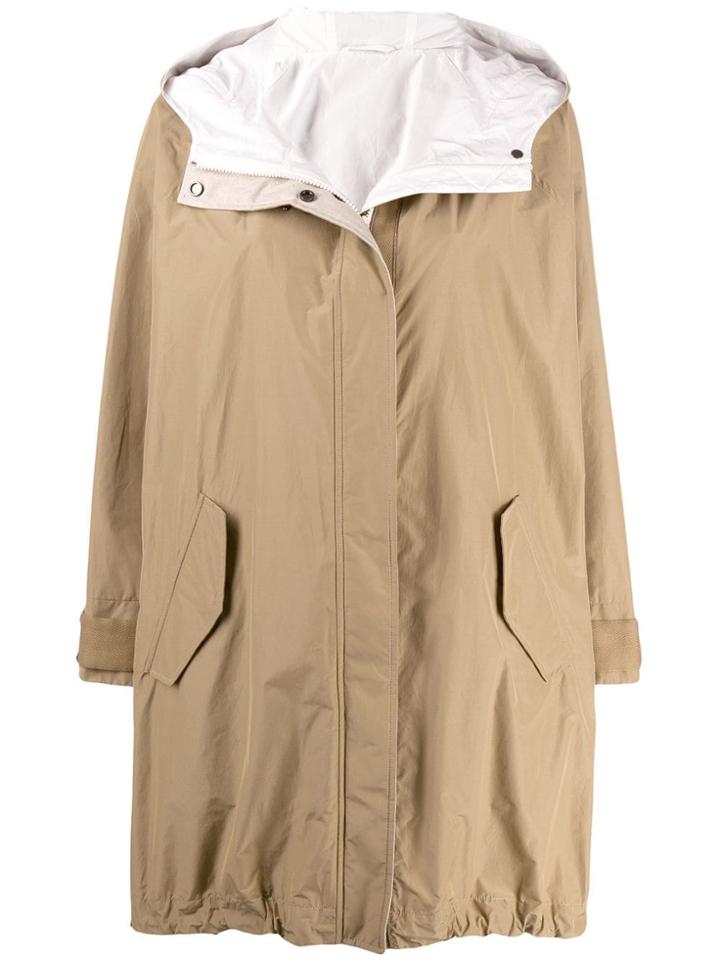 Brunello Cucinelli Hooded Rain Coat - Neutrals