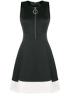Dkny Front Zip Midi Dress - Black