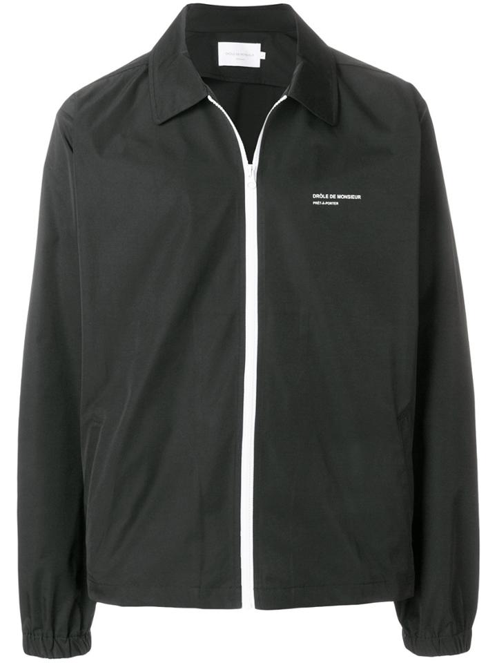 Drôle De Monsieur Logo Print Coach Jacket - Black