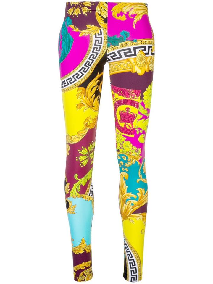 Versace Collage Print Leggings - Multicolour