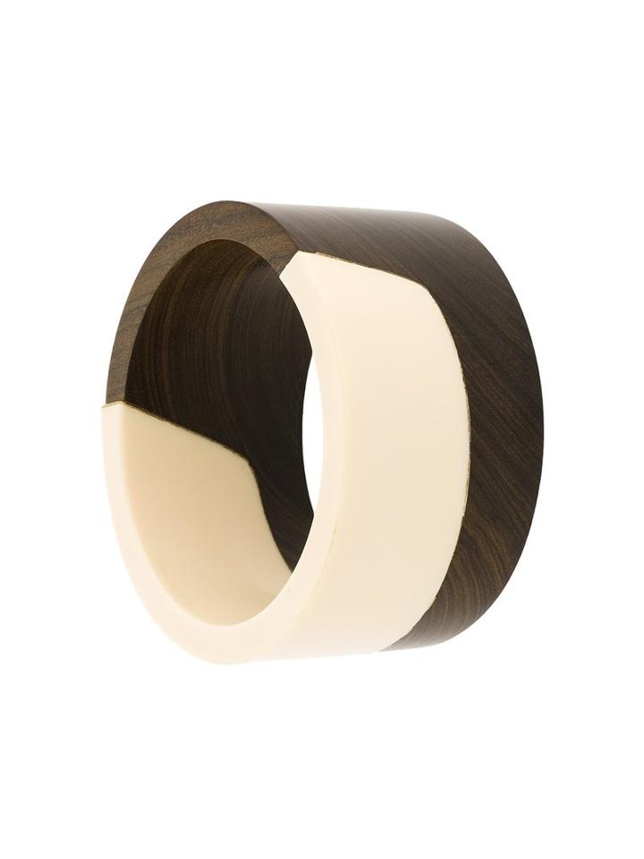 Marni Wood And Resin Cuff, Women's, Brown