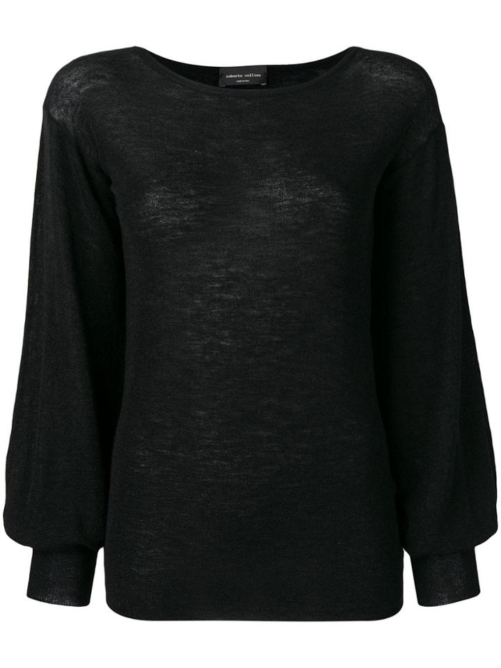 Roberto Collina Bishop Sleeve Sweater - Black