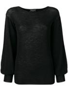 Roberto Collina Bishop Sleeve Sweater - Black
