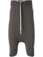 Rick Owens Cropped Drop Crotch Track Pants, Men's, Size: Xs, Grey, Virgin Wool