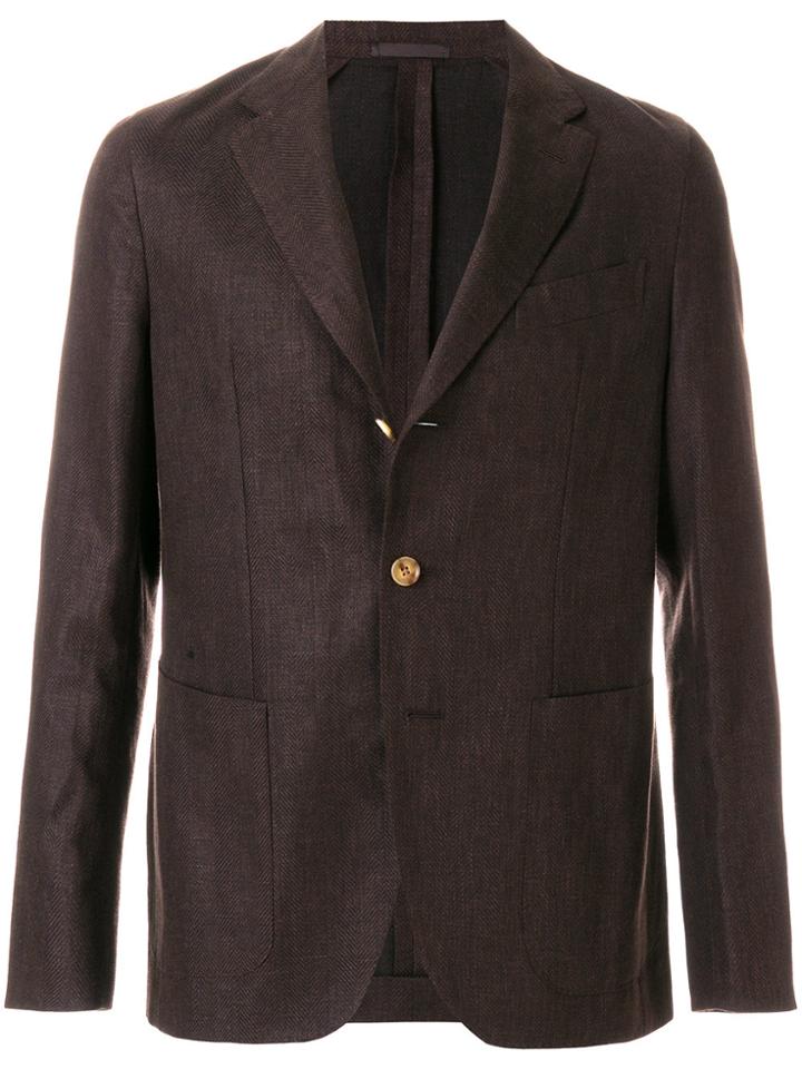 Caruso Single-breasted Blazer - Blue