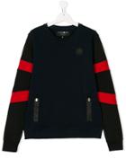 Hydrogen Kids Striped Sleeve Sweater - Blue