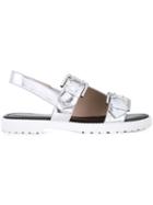 Opening Ceremony Mirror Monk Strap Sandals, Women's, Size: 37, Grey, Leather/rubber
