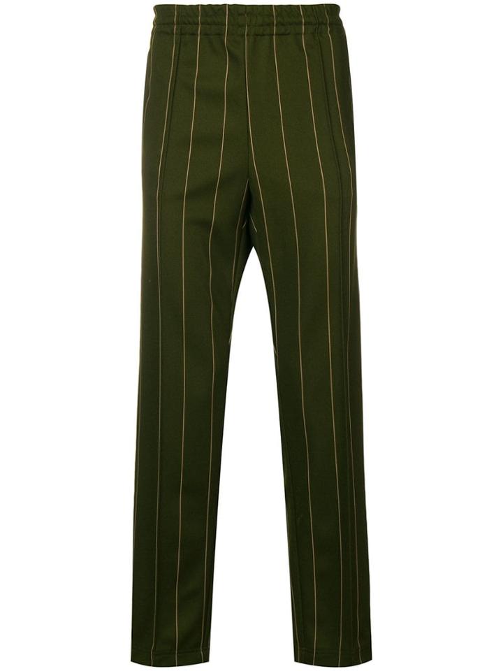 Msgm Elasticated Waist Striped Trousers - Green