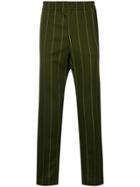 Msgm Elasticated Waist Striped Trousers - Green
