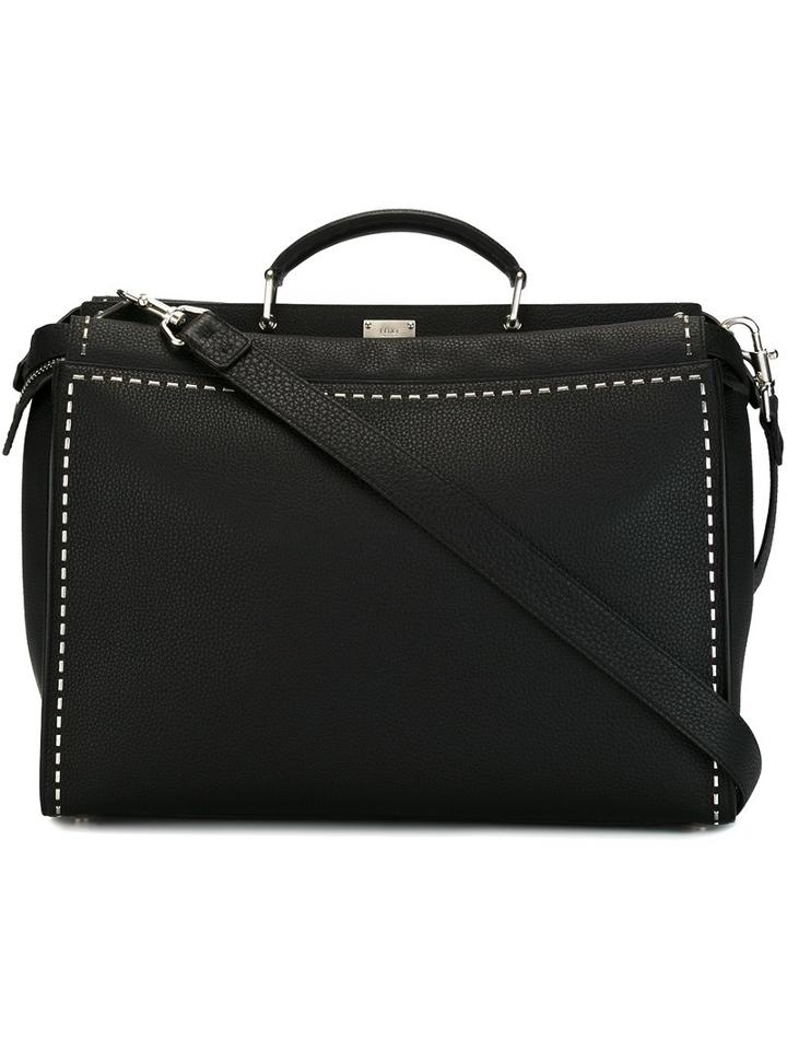 Fendi - 'peekaboo' Tote - Men - Calf Leather - One Size, Black, Calf Leather