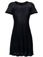 Emporio Armani Mesh-panel Mini Dress - Blue