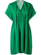 No21 Lace Back V-neck Dress, Women's, Size: 40, Green, Cotton