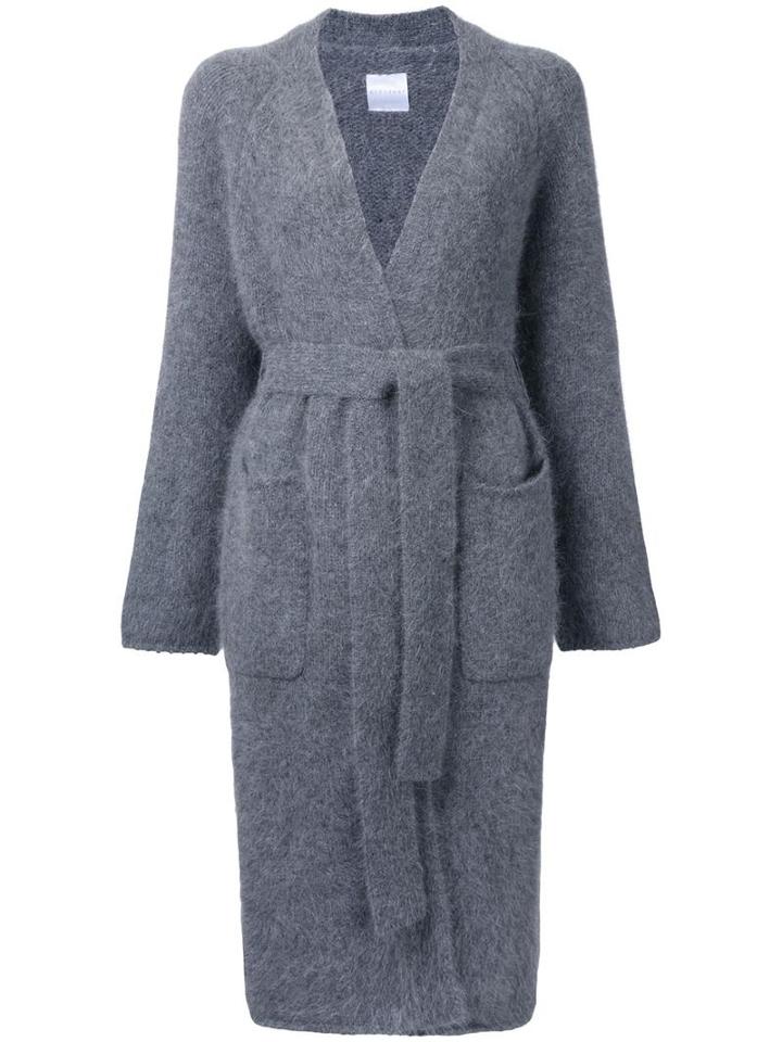 Cityshop Long Belted Cardigan, Women's, Grey, Angora