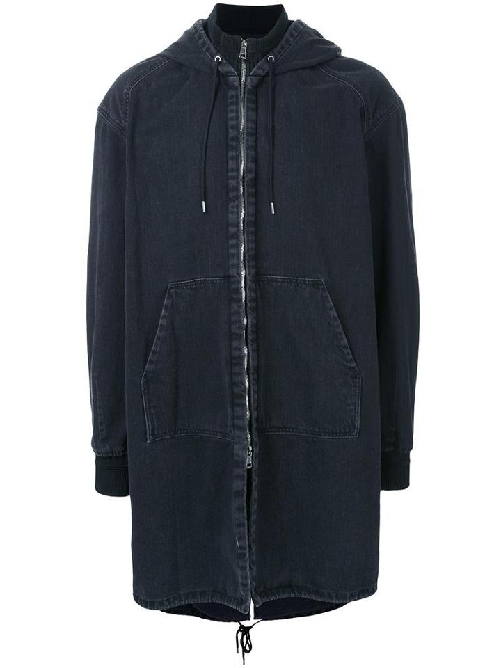 Juun.j Long Denim Jacket, Men's, Size: 48, Black, Cotton