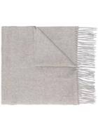Canali Fringed Trim Scarf - Grey