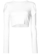 Opening Ceremony - Cut Detail Crop Top - Women - Polyester/viscose - S, White, Polyester/viscose