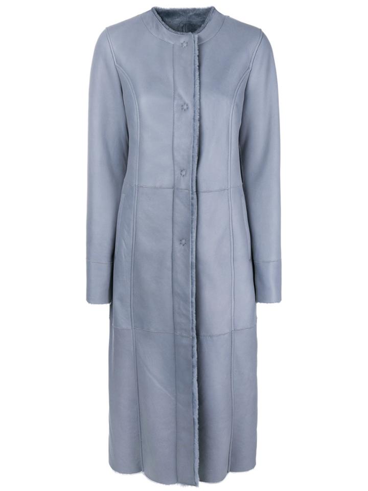 Drome Classic Zipped Coat - Blue