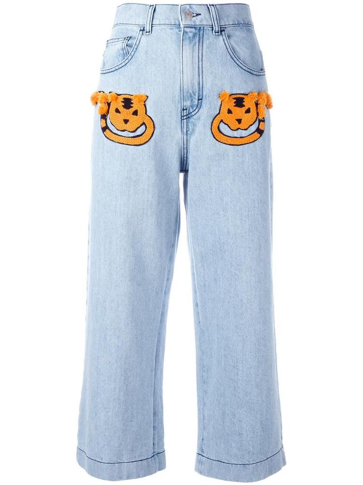 Au Jour Le Jour Cropped Jeans, Women's, Size: 40, Blue, Cotton/viscose