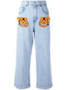 Au Jour Le Jour Cropped Jeans, Women's, Size: 40, Blue, Cotton/viscose