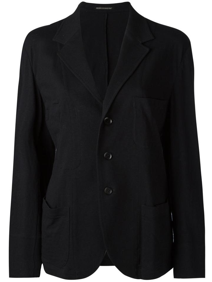 Yohji Yamamoto - Three-button Blazer - Women - Cotton - 2, Black, Cotton