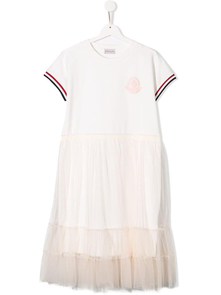 Moncler Kids Teen T-shirt Tulle Dress - White