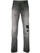 Just Cavalli Distressed Slim-fit Jeans - Grey